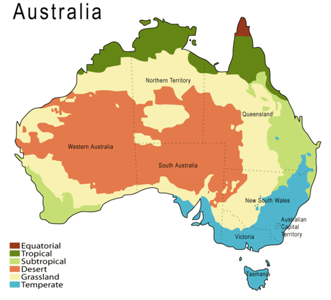 Australien Klimazonen
