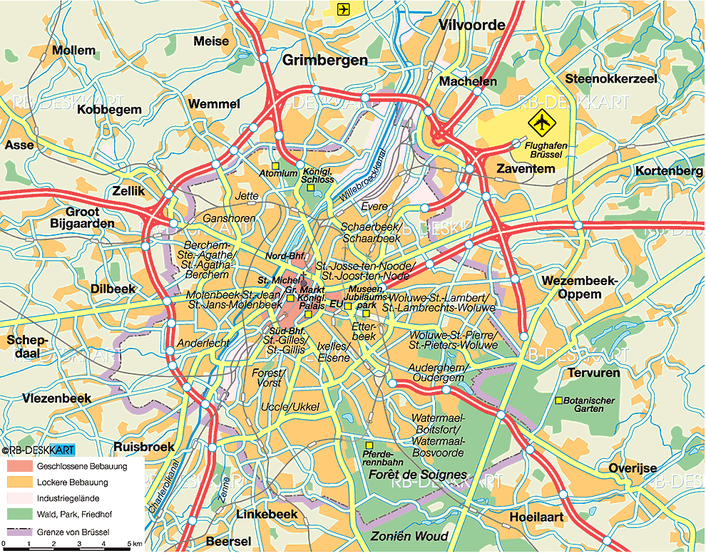 Belgien Brüssel Strassennetz