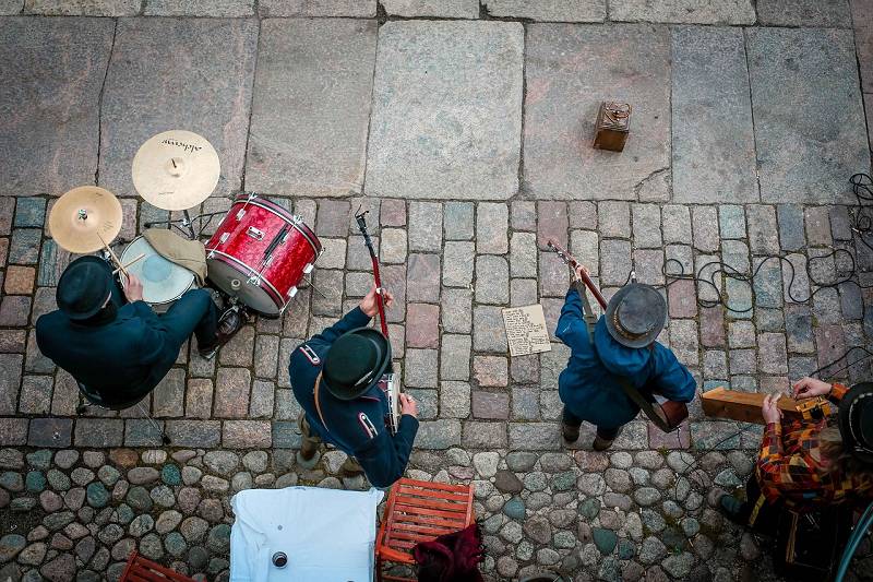 Straßenband in Helsinki