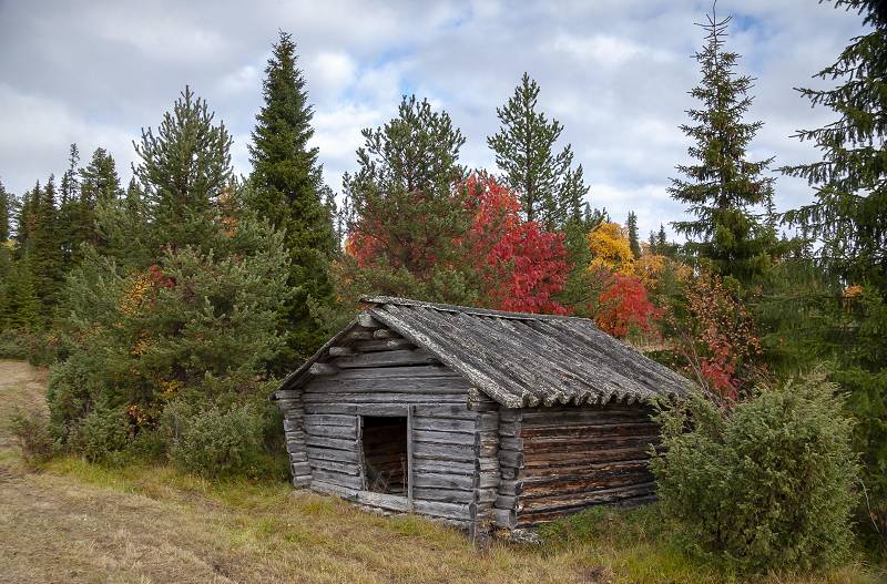 Finnland-Lappland-Holzscheune