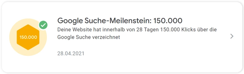 150.000 Klicks in der Google Suche 150.000 Klicks in der Google Suche