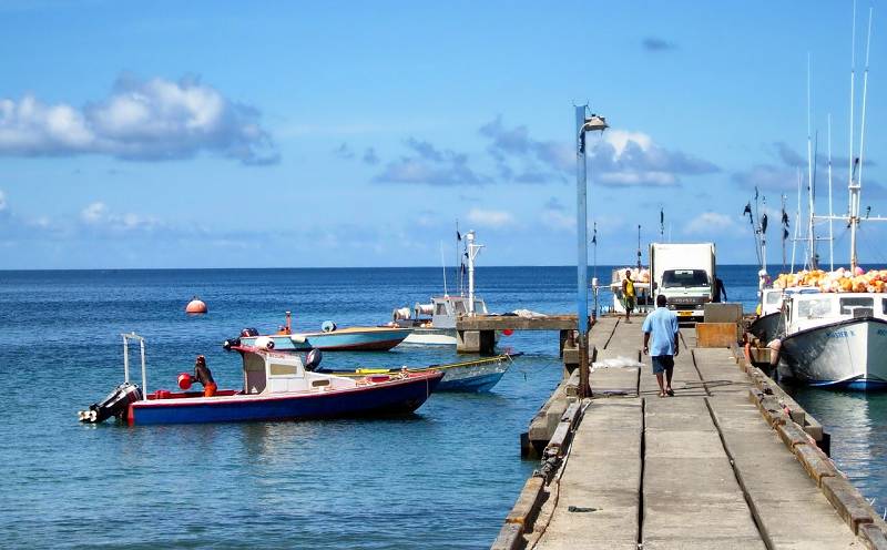 Hafen mit Fischerbooten auf Grenada