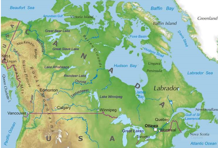 Kanada Karte Landkarte