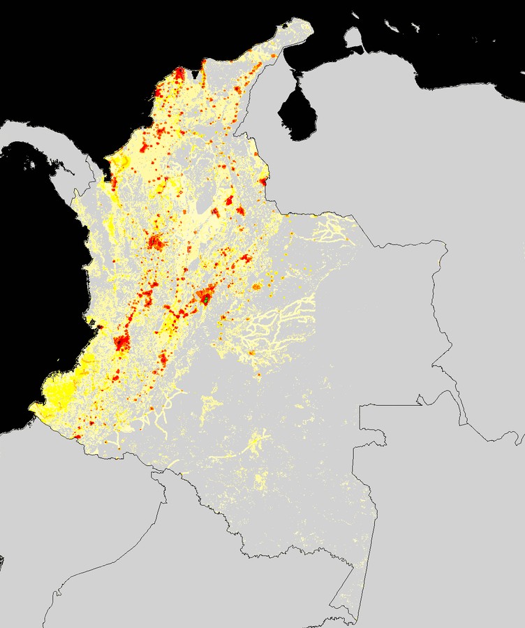 Kolumbien-Bevölkerungsverteilung