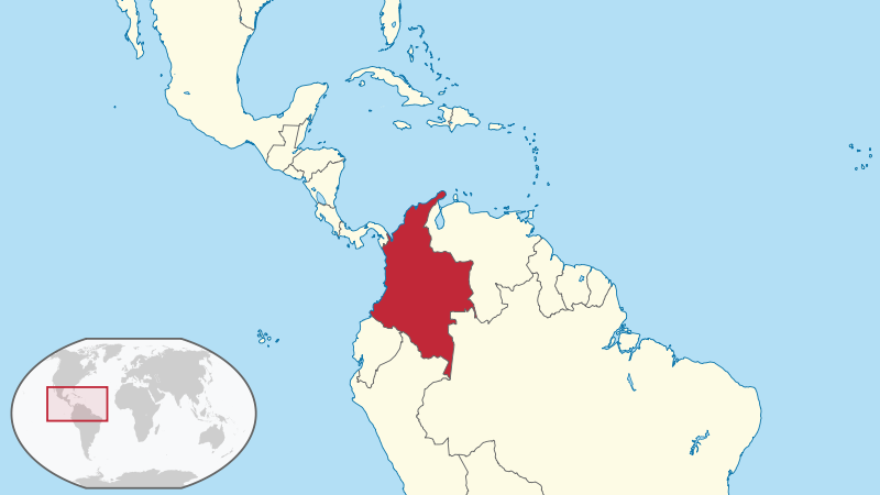 Kolumbien-Weltkarte