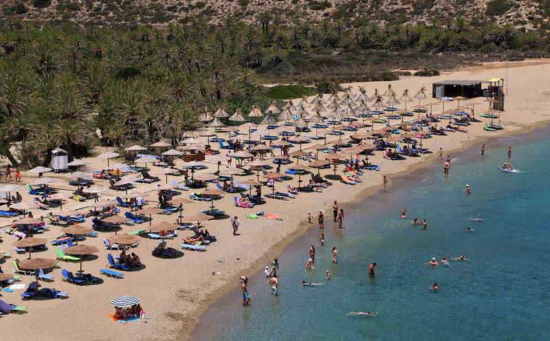 Touristen Strand auf Kreta