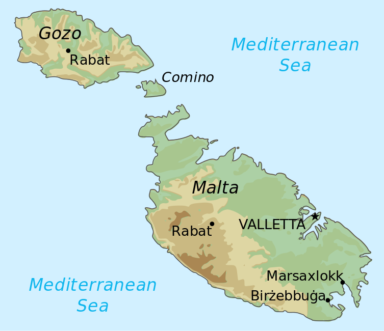 Karten von Malta mit Lage und Straßenkarte