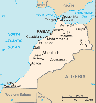 Marokko Landkarte