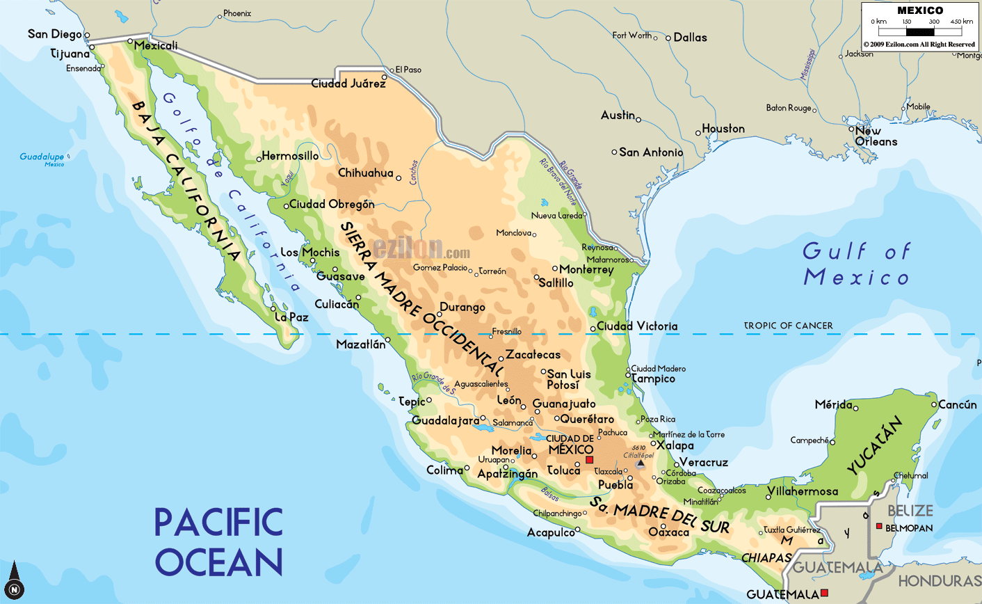 Mexiko Landkarte