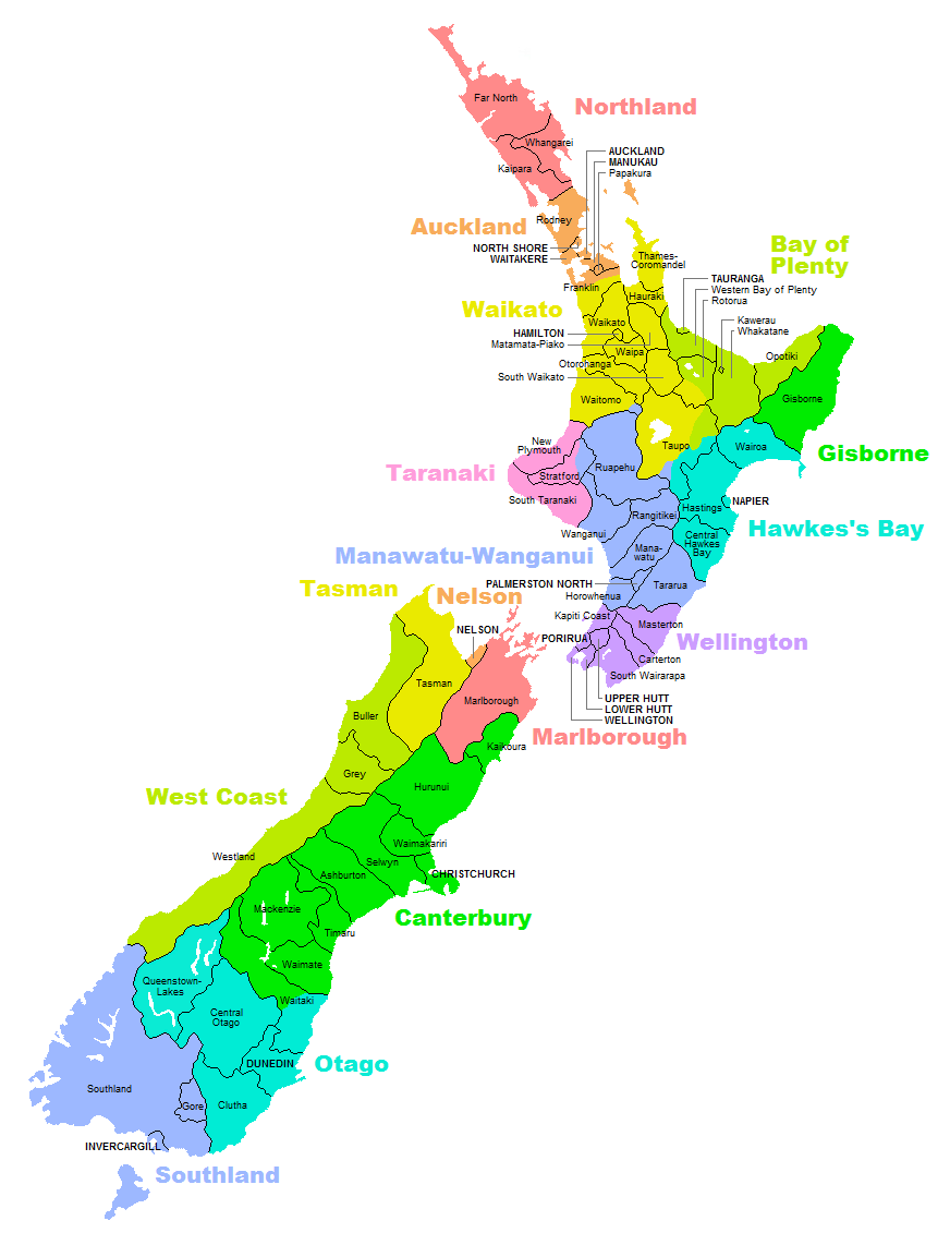 Neuseeland Regionen