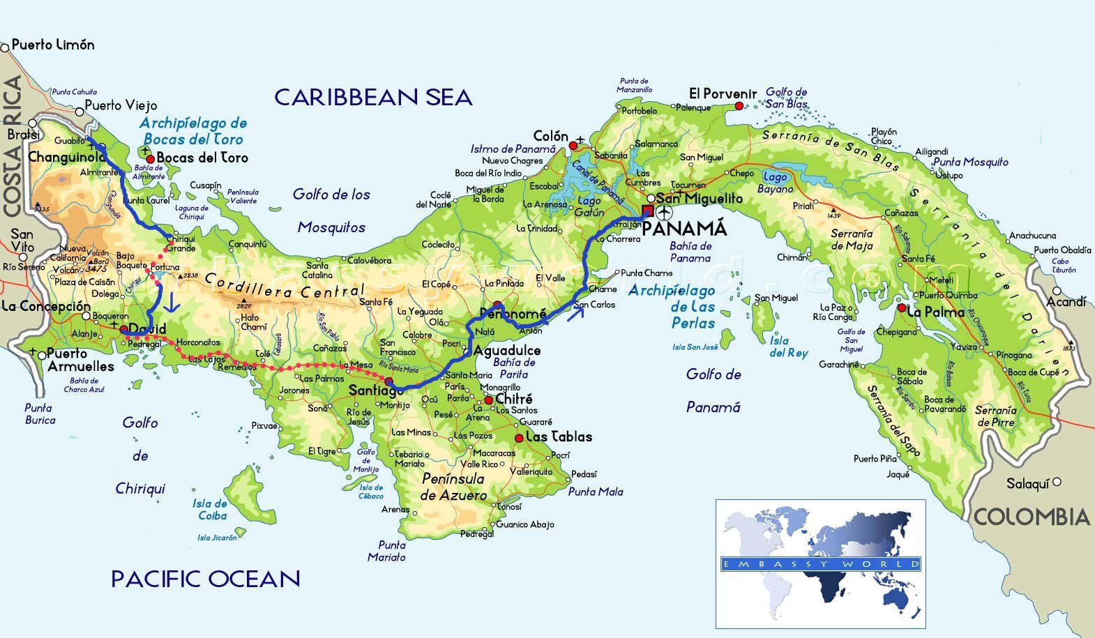 Panama Landkarte