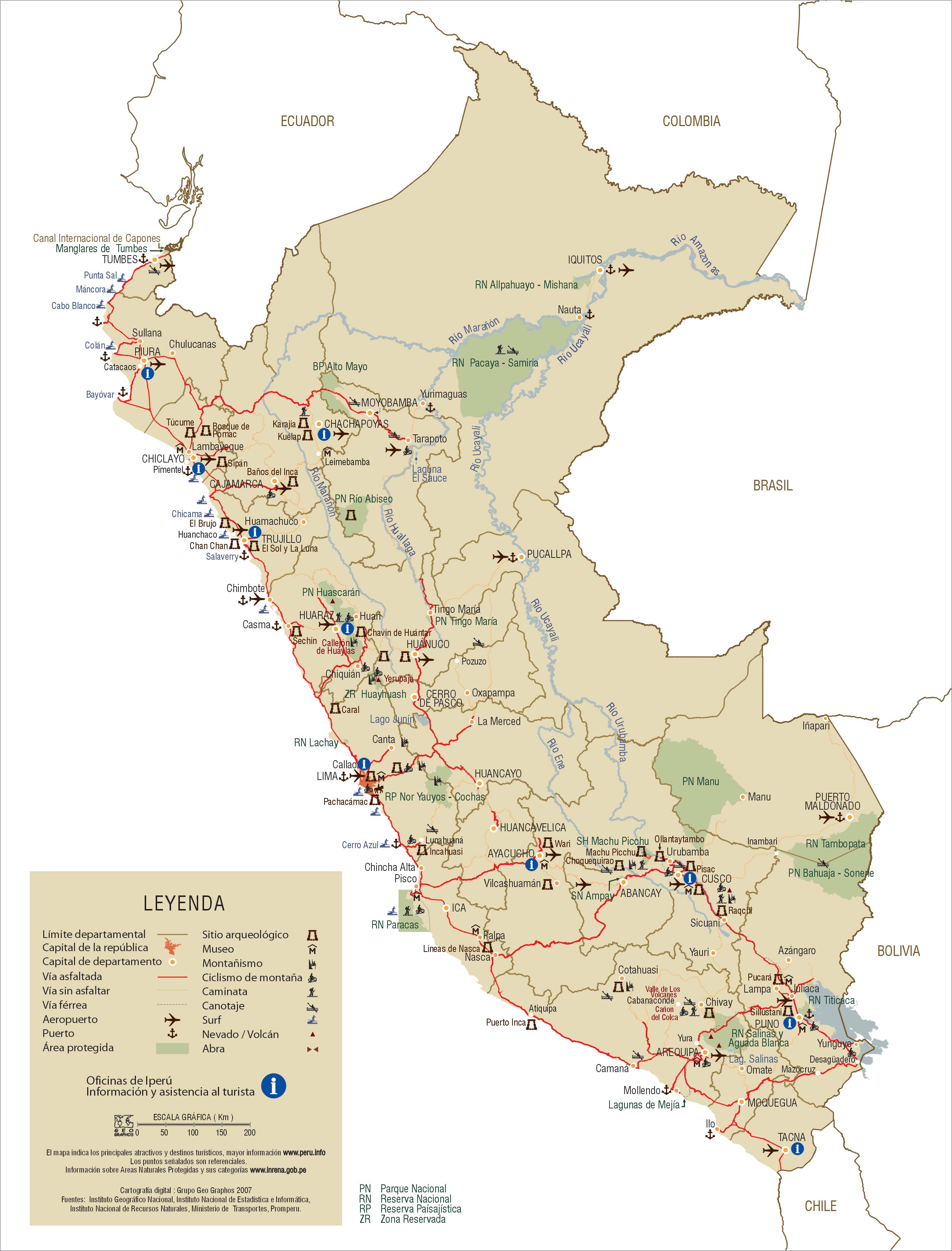 Peru Touristische Karte