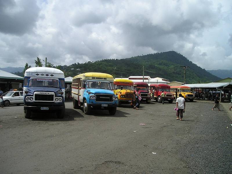 Busbahnhof auf Samoa