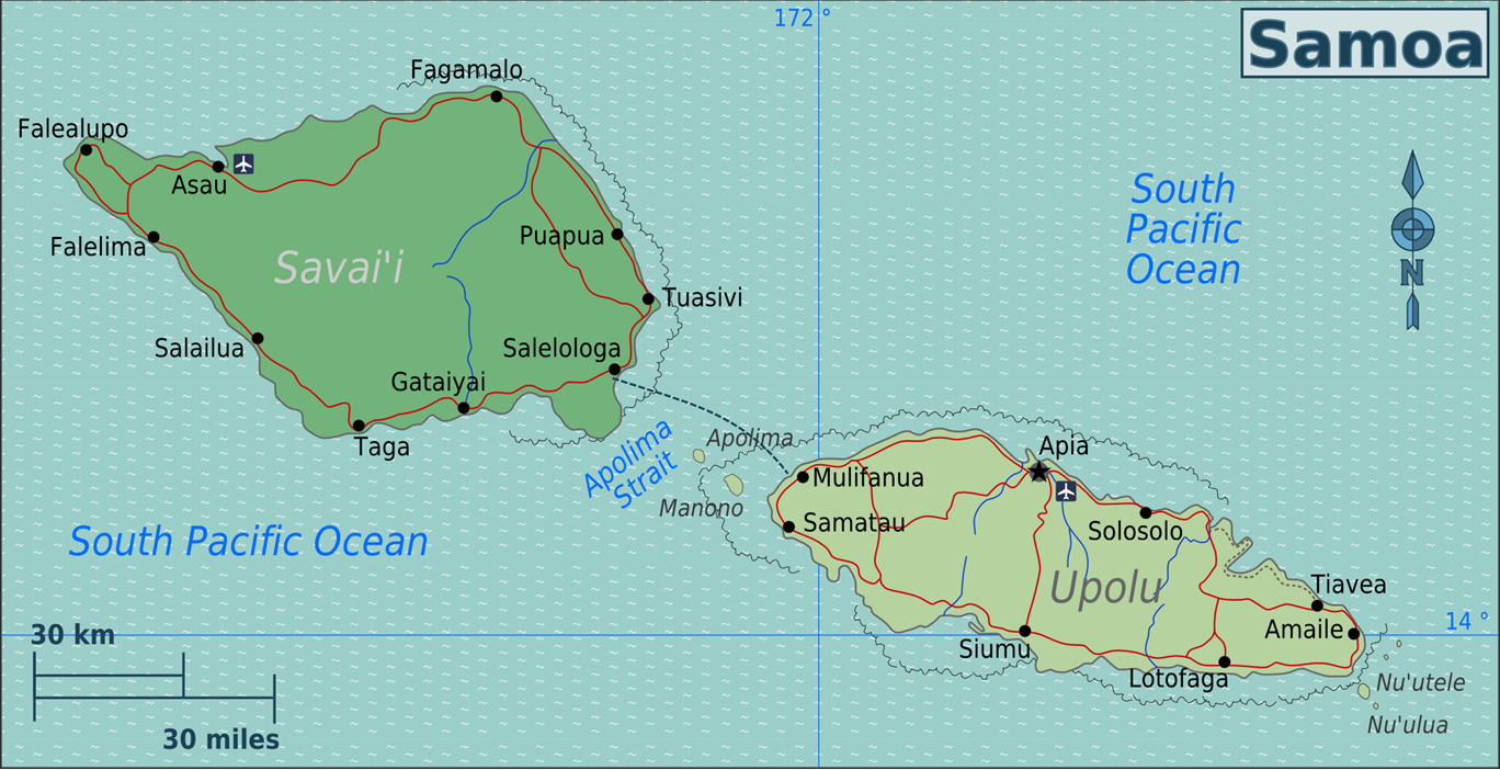 Samoa Landkarte