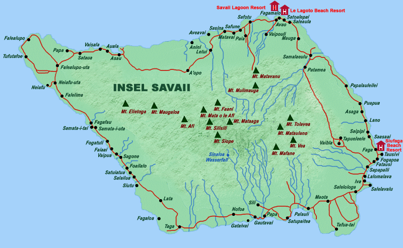 Samoa Savaii Karte