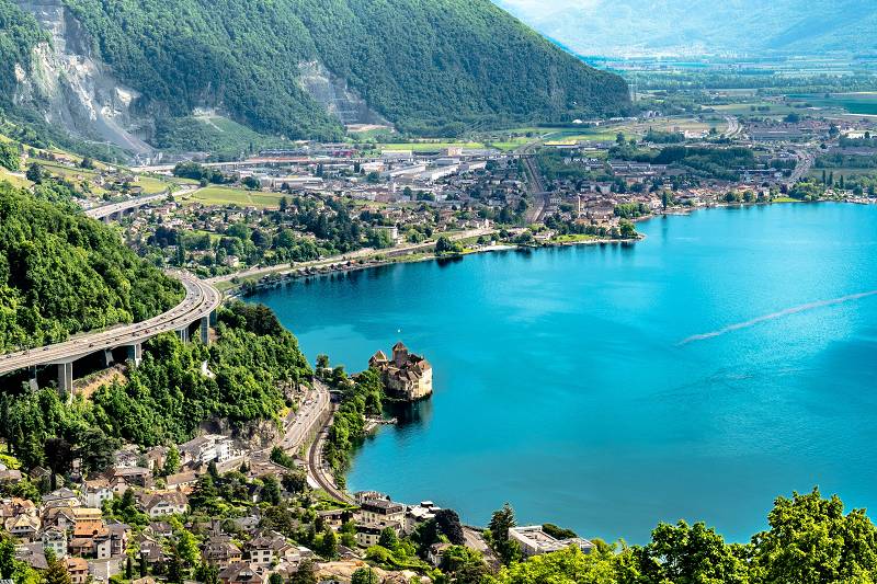 Der Genfersee in der Schweiz