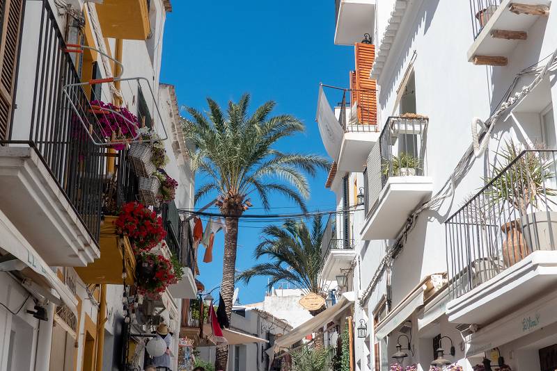 Stadtbild auf Ibiza, Spanien