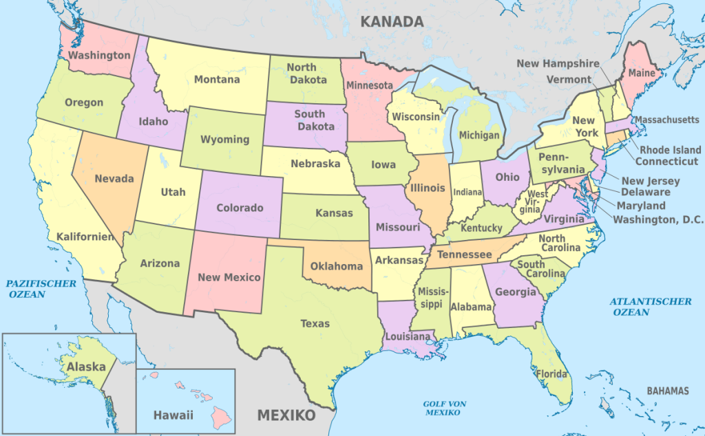USA-Karte-Bundesstaaten