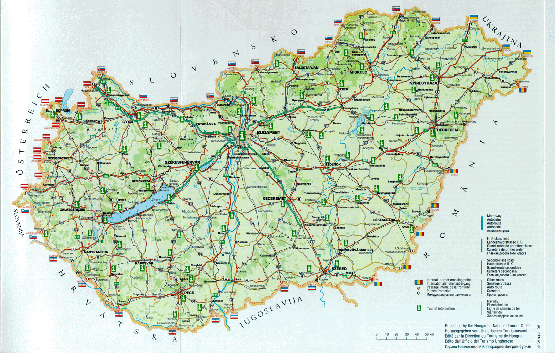 Ungarn Strassenkarte